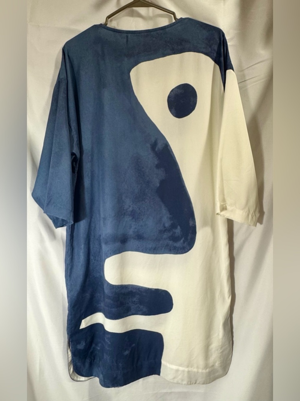 Mara Hoffman Wilma Midi Dress 100% Tencel Abstract Navy White  Sustainable - Picture 7 of 11